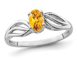 Oval Cut Citrine Ring 2/5 Carat (ctw) in Sterling Silver